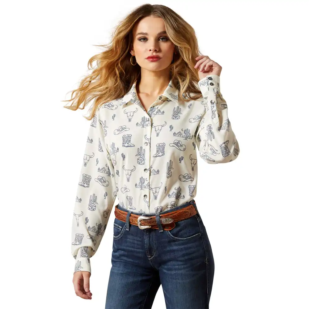 ariat women's long sleeve shirt with desert print