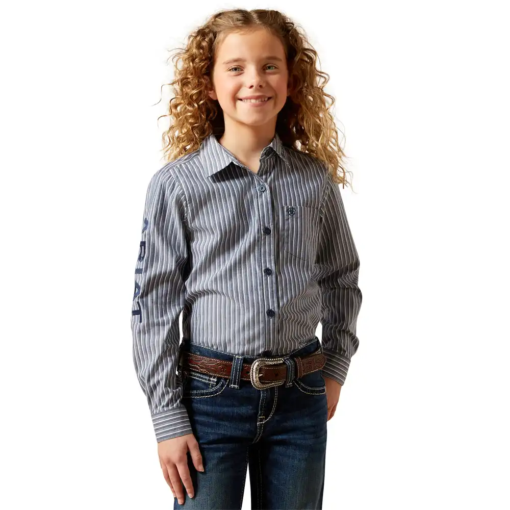 girl's long sleeve shirt in blue
