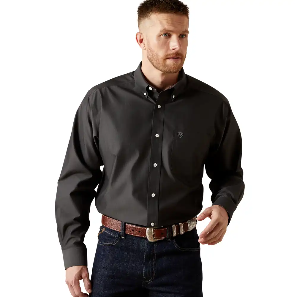 ariat men's shirt long sleeve in black