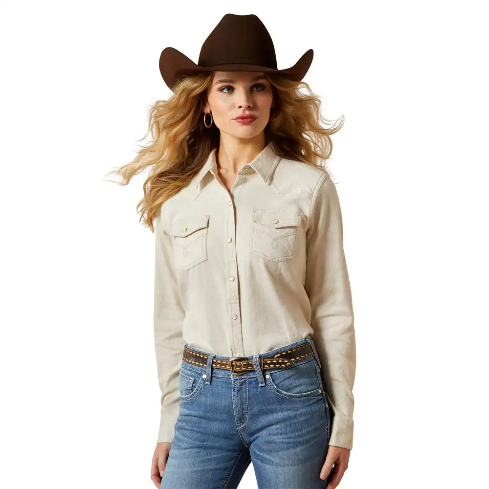 ariat women's western shirt in papyrus