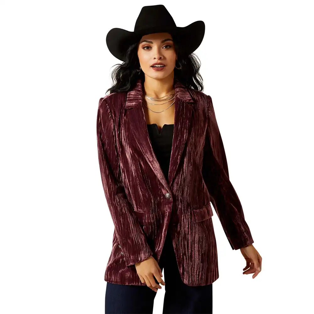 ariat women's blazer in crushed velvet