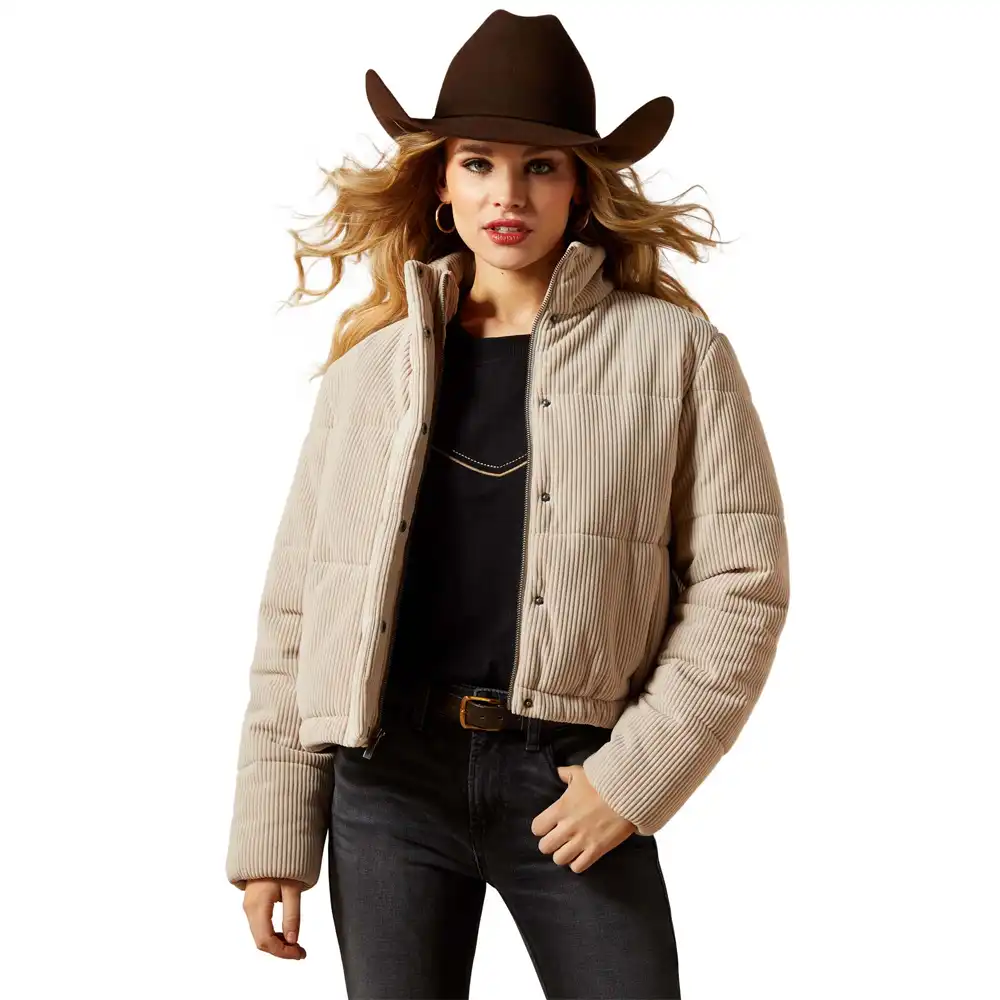 ariat women's puffer jacket in beige