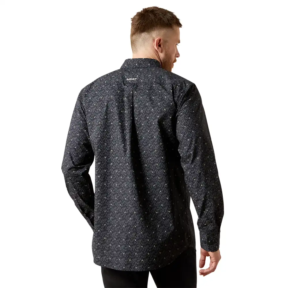 ariat men's long sleeve shirt black