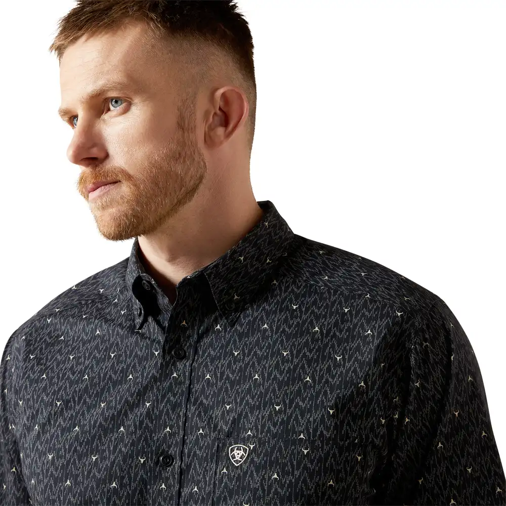 ariat men's long sleeve shirt black