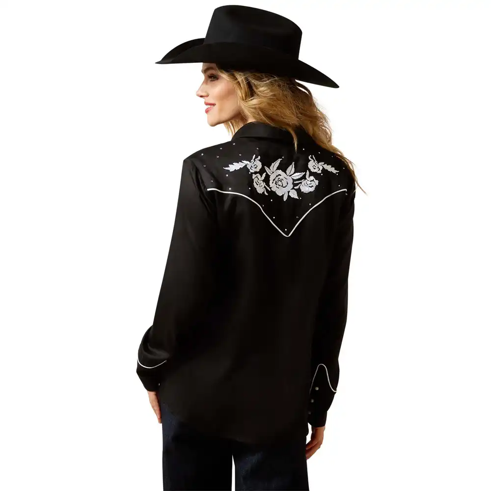 ariat women's rodeo shirt in black