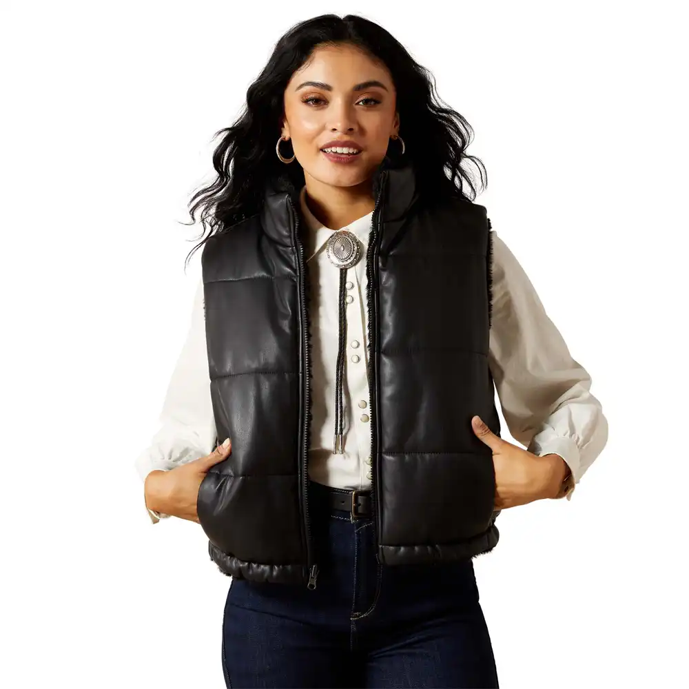 ariat women's reversible vest in black