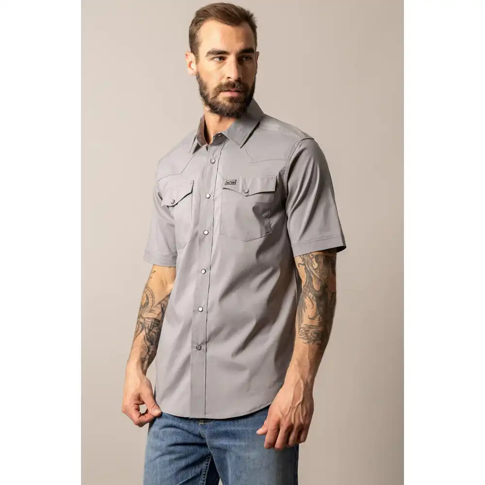 kimes ranch men's short sleeve shirt grey