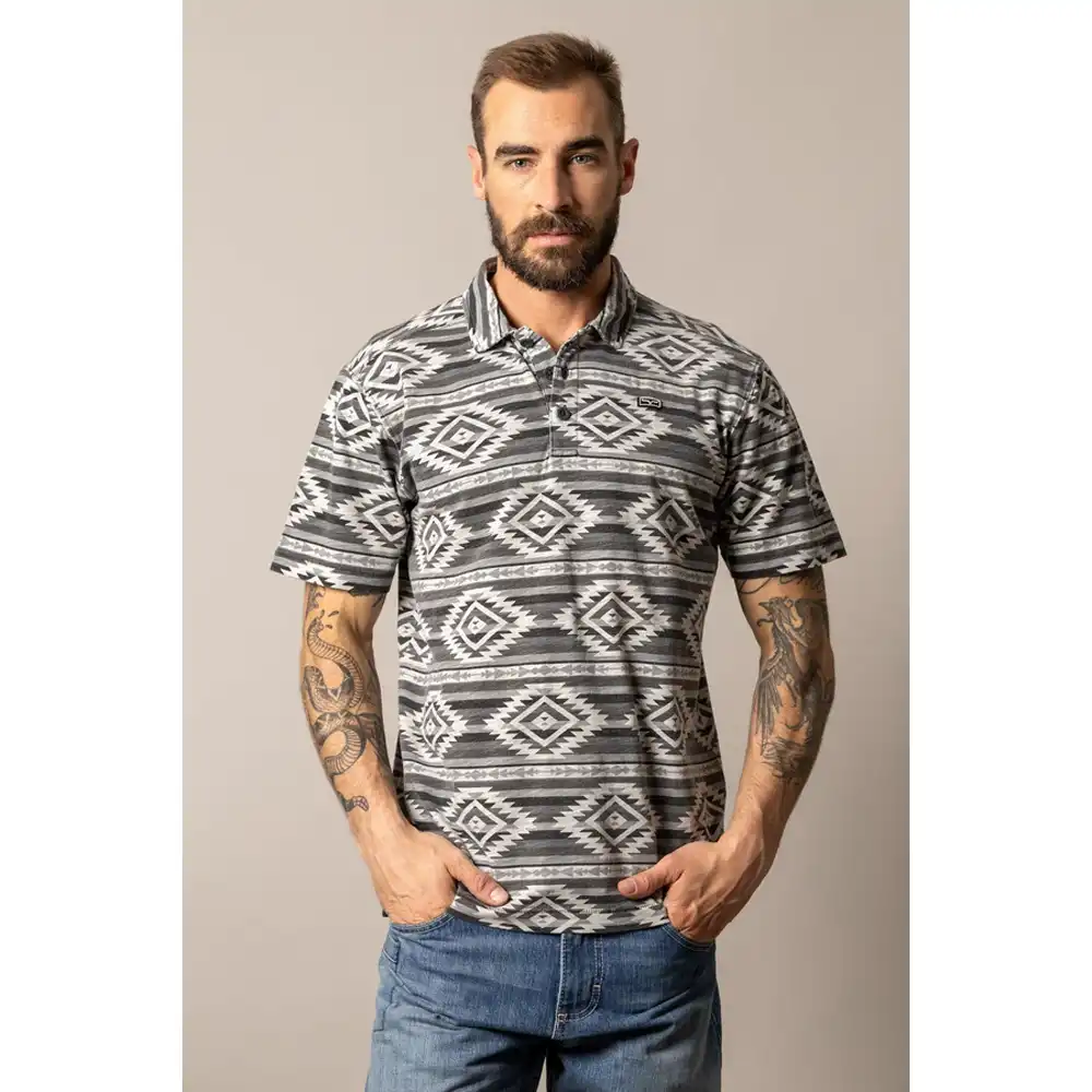 kimes ranch men's polo grey