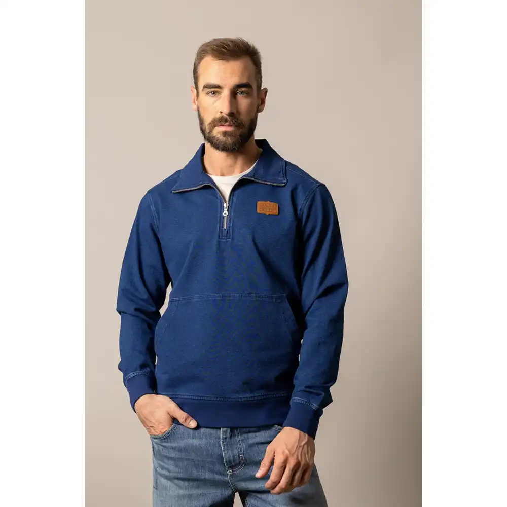 kimes ranch men's 1/4 zip sweatshirt blue