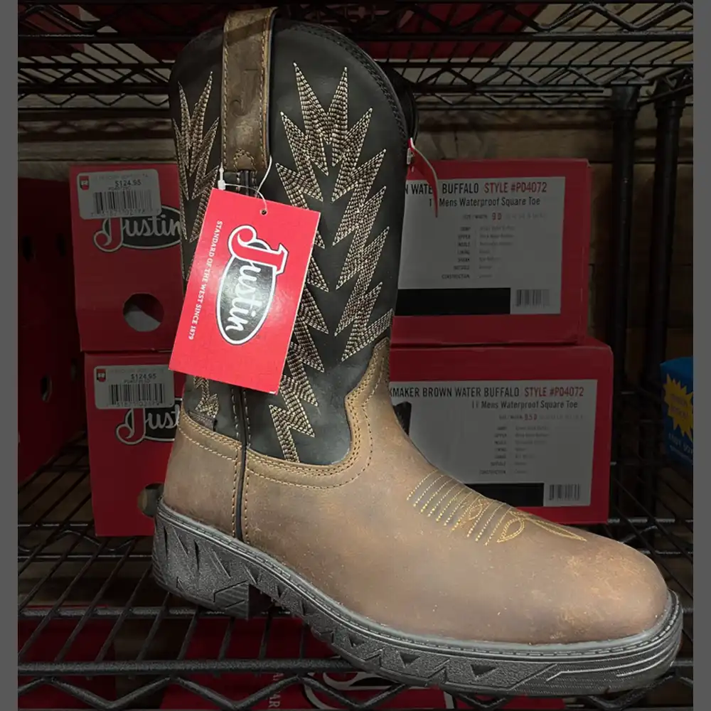 justin western boot brown and black