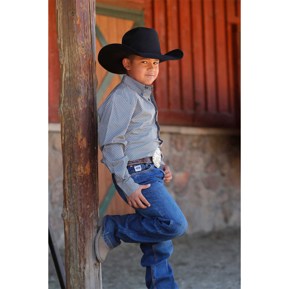cinch boy's long sleeve shirt teal