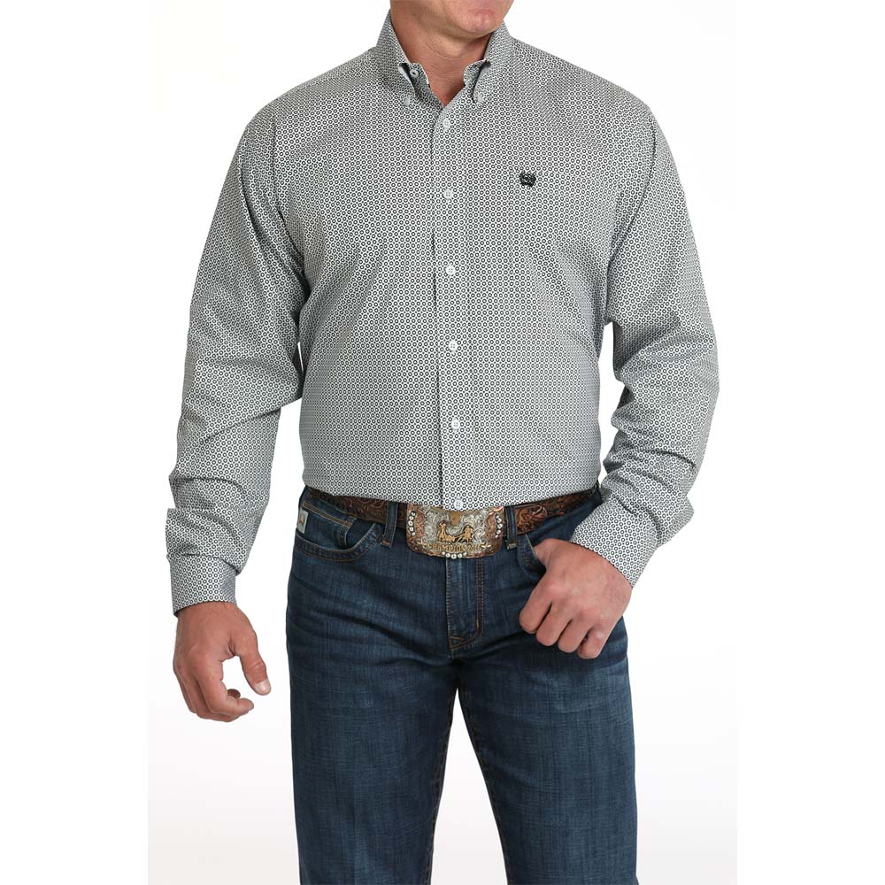 cinch men's long sleeve shirt grey