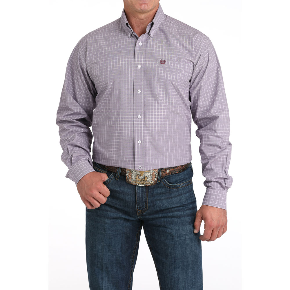 cinch men's long sleeve shirt lilac