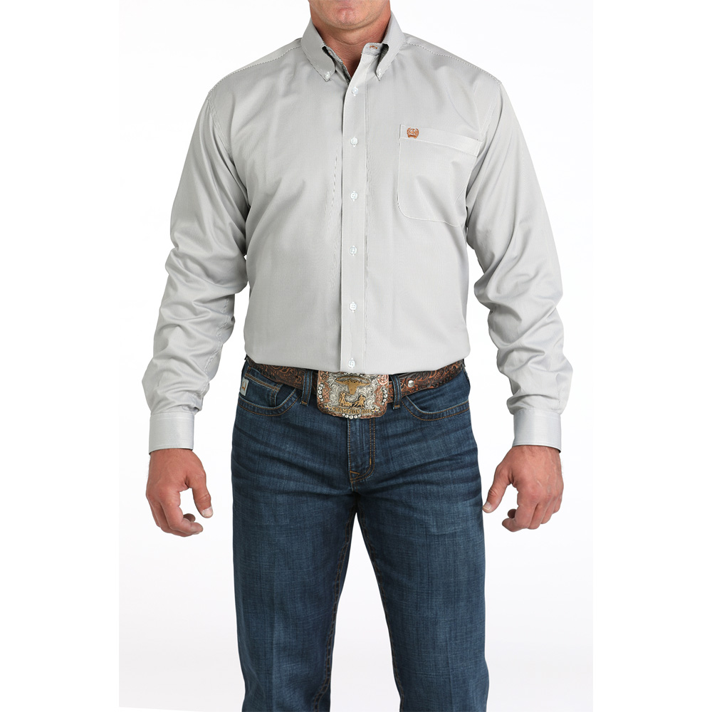 cinch men's long sleeve shirt olive