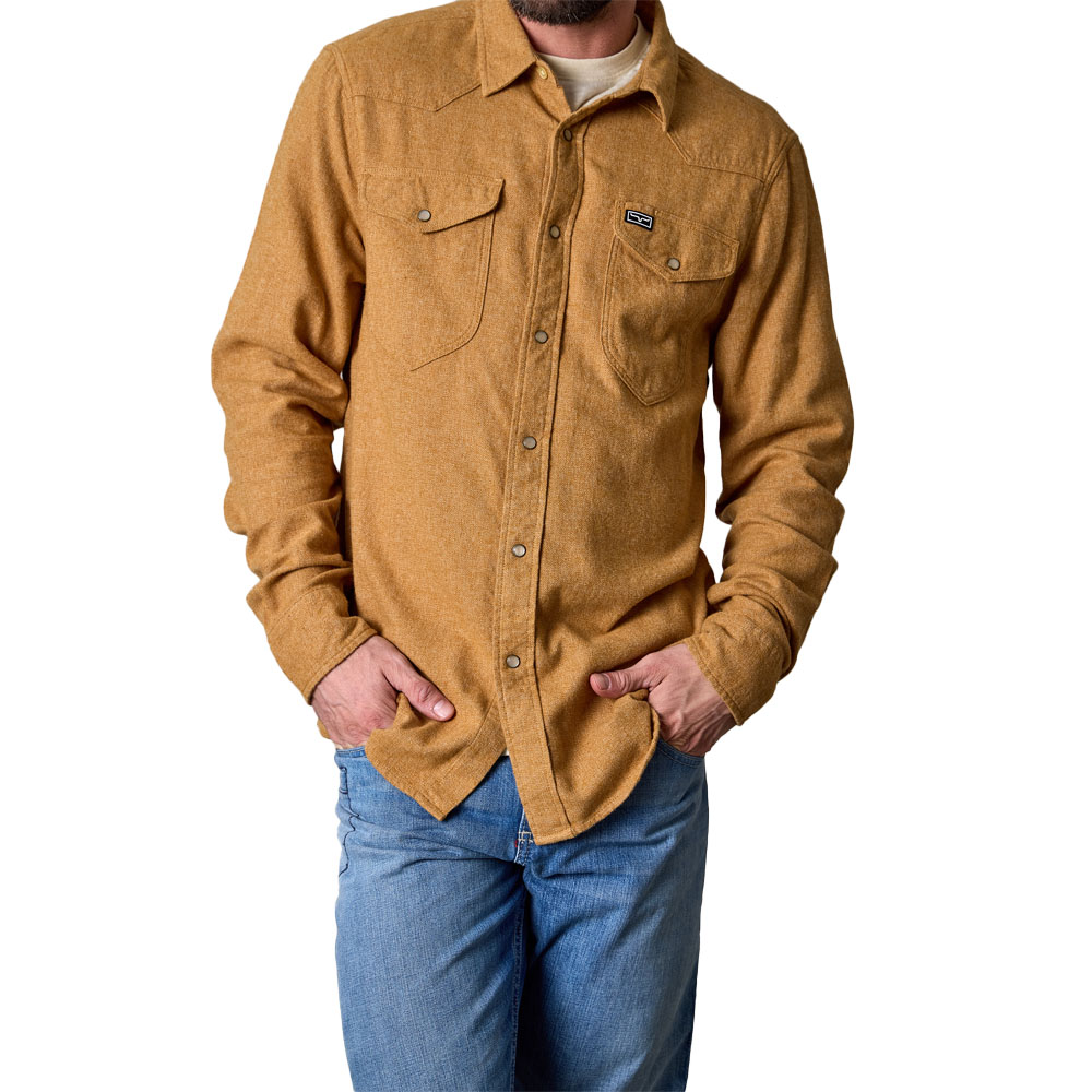 kimes ranch men's solid flannel brown
