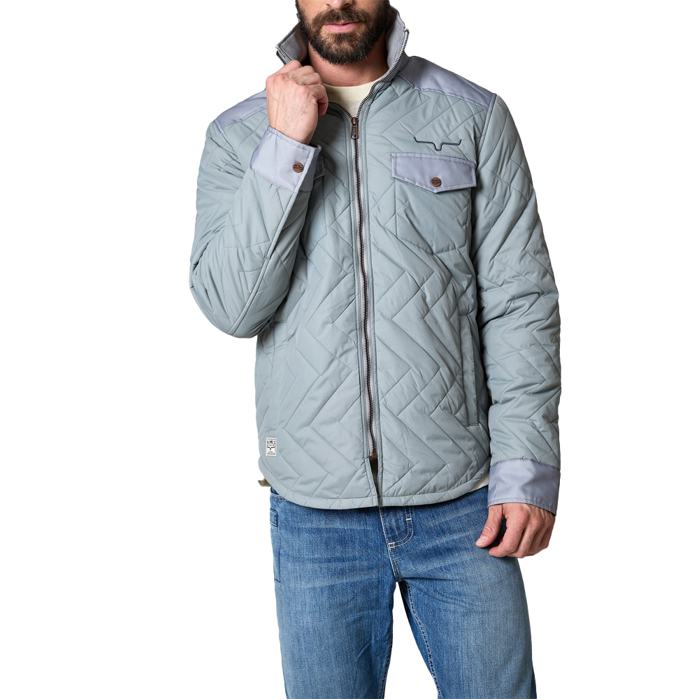 kimes ranch men's jacket grey quilted