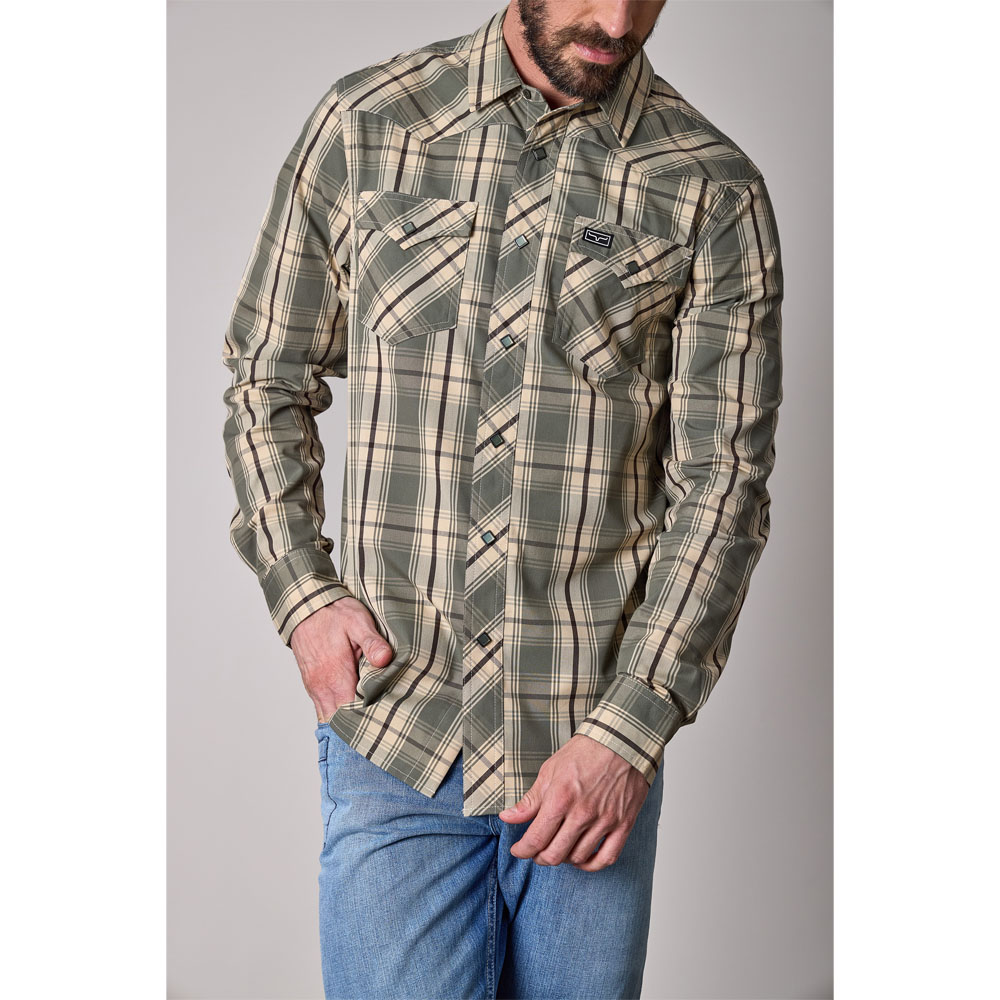 kimes ranch men's long sleeve shirt army