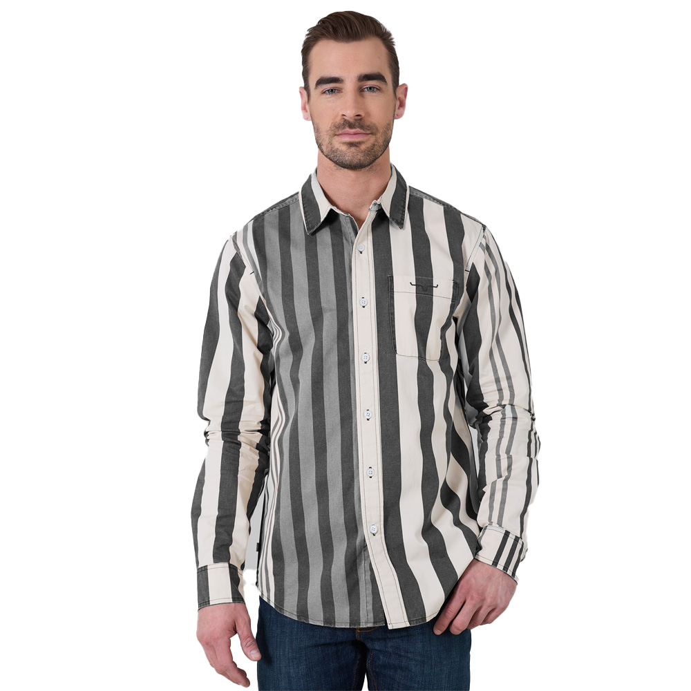 kimes ranch men's long sleeve black stripe