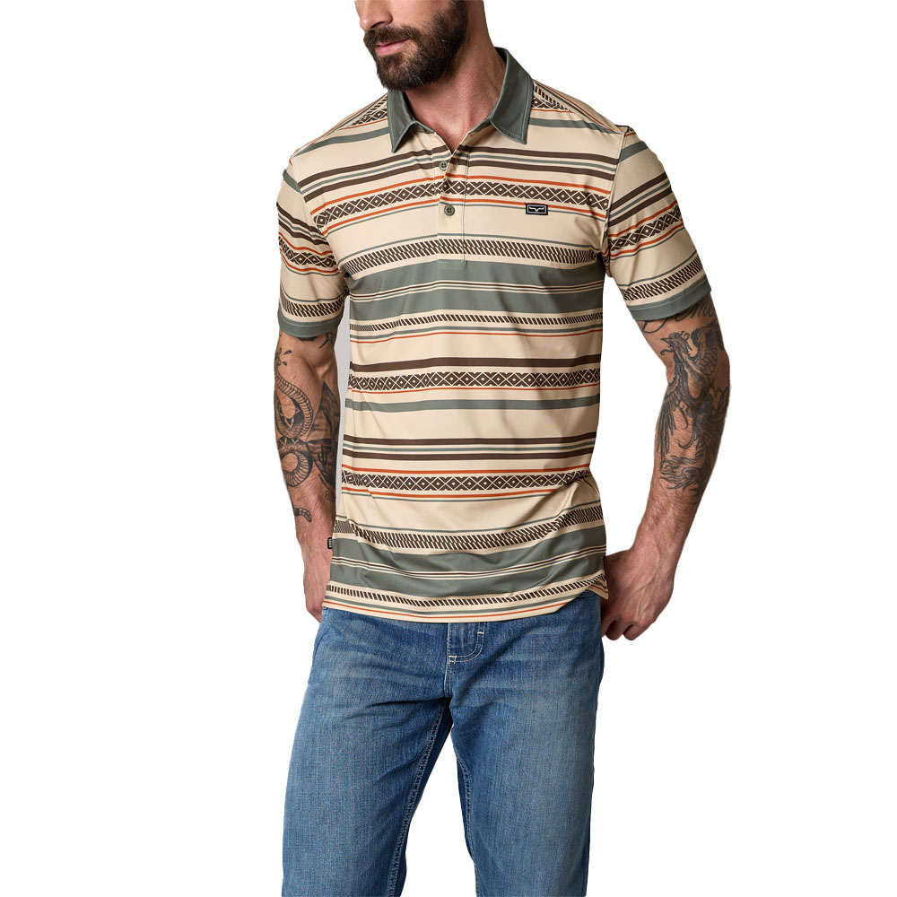kimes ranch men's polo shirt army