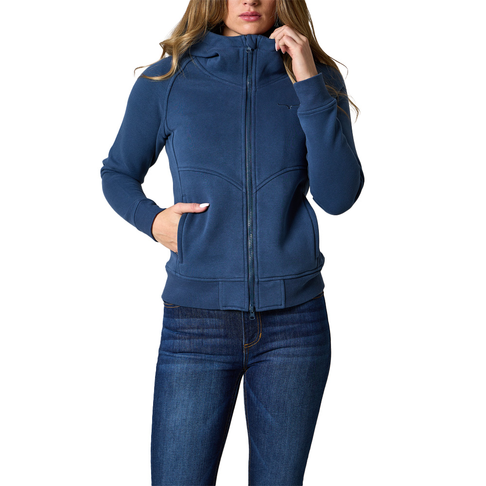 kimes ranch women's zip up hoodie dark denim