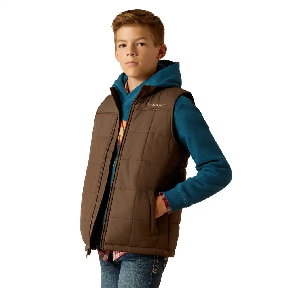 ariat boy's brown vest