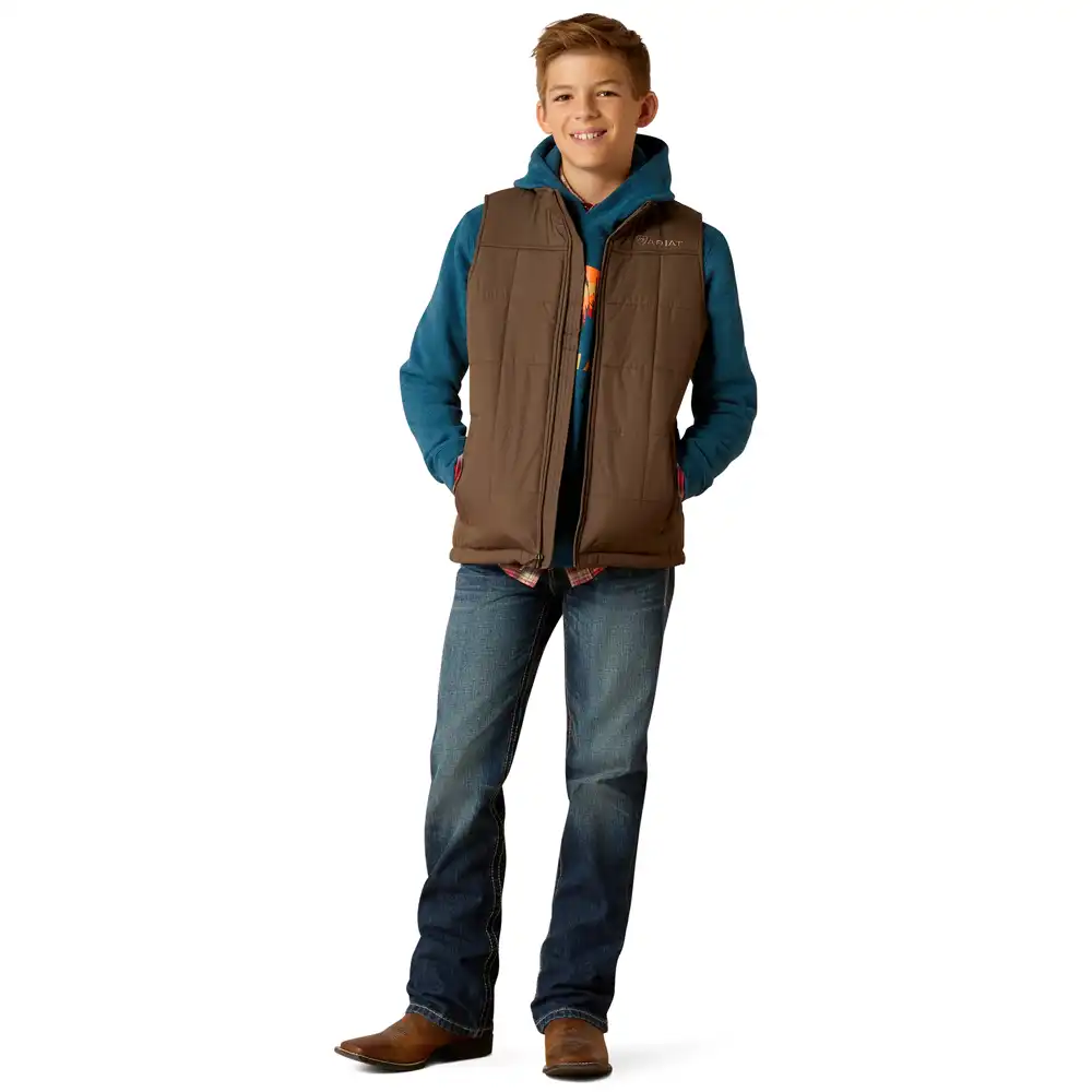 ariat boy's brown vest