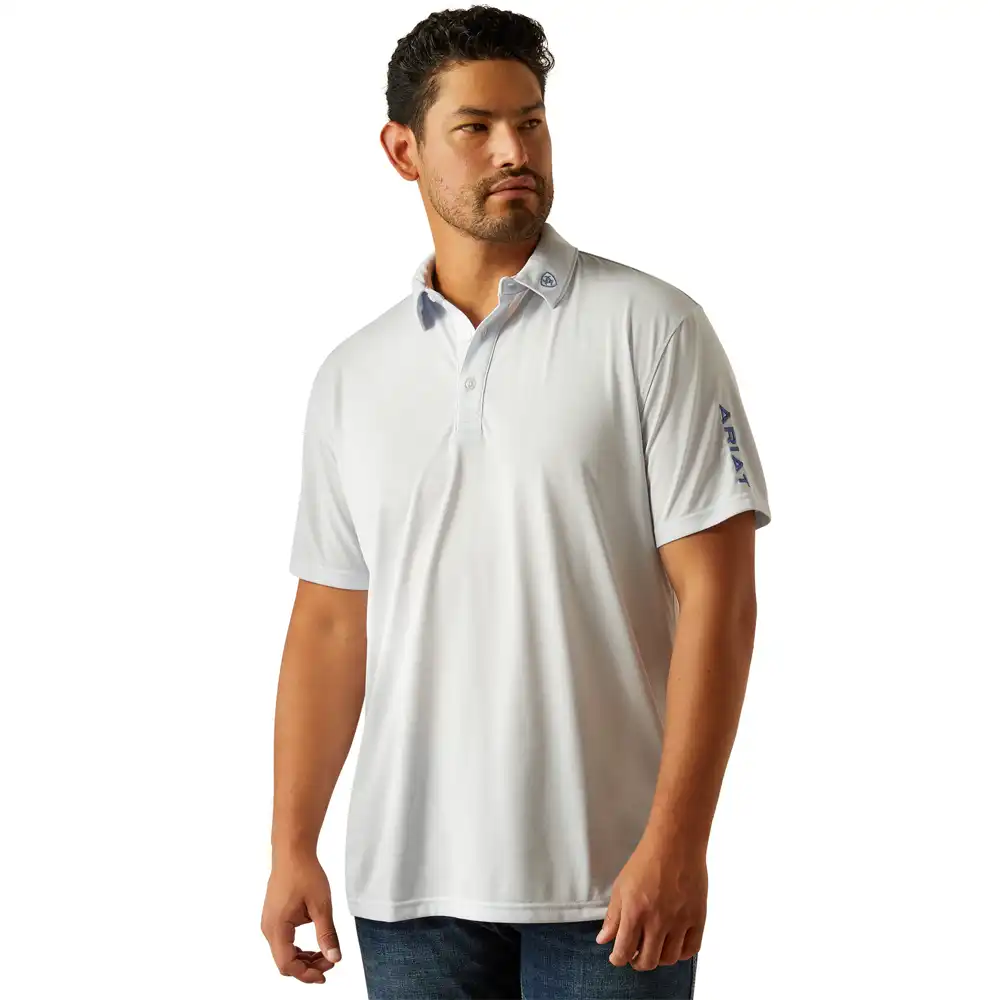 ariat men's polo in solid grey