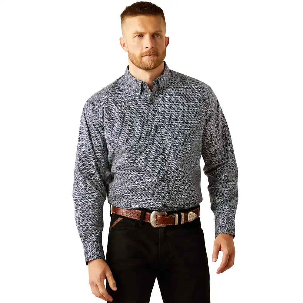 ariat men's long sleeve shirt grey