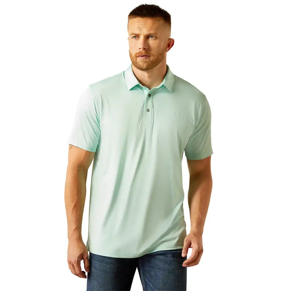ariat men's polo aqua
