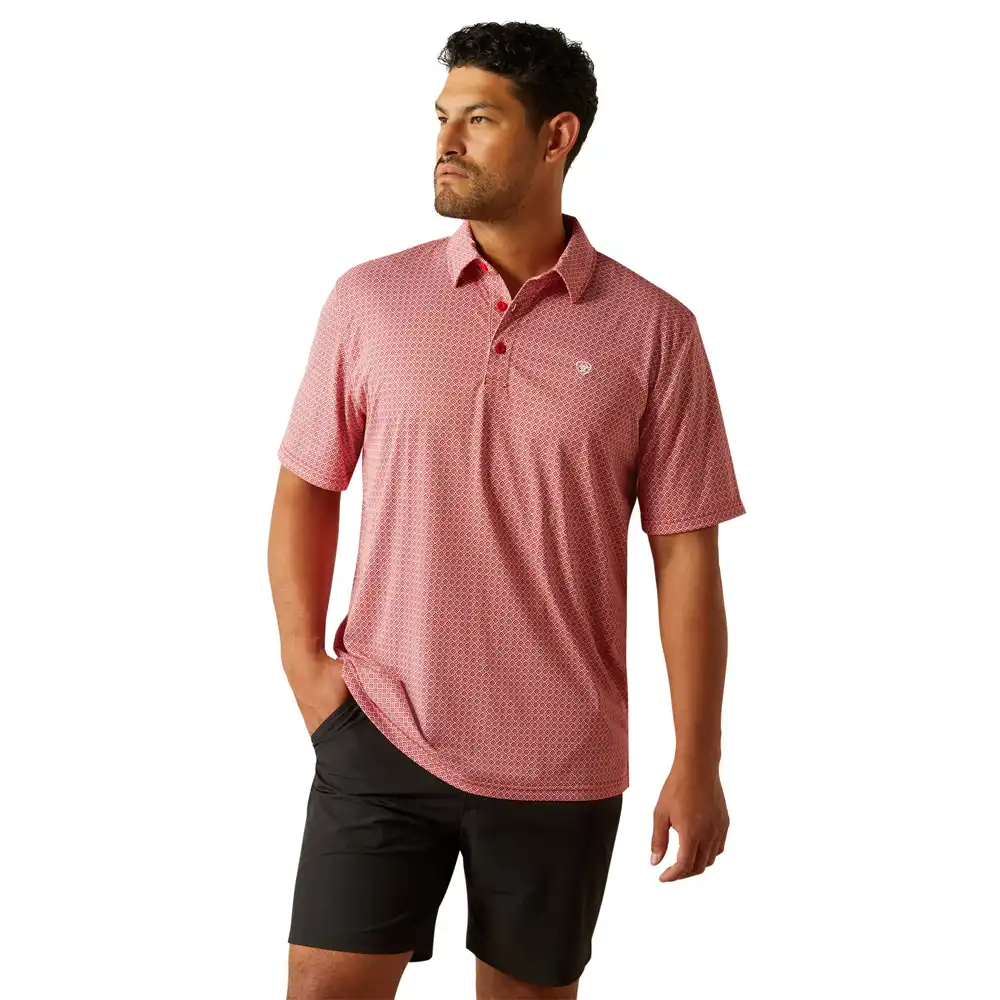 ariat men's polo in red