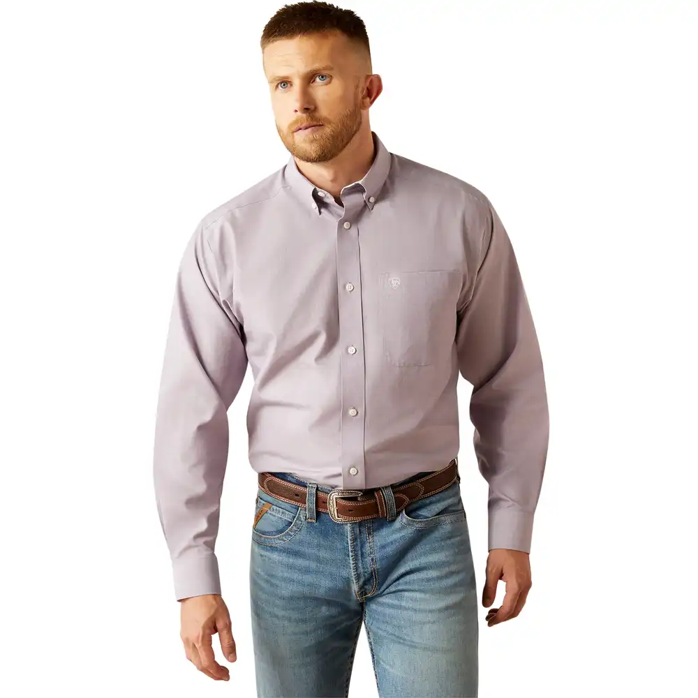 ariat men's long sleeve shirt lilac