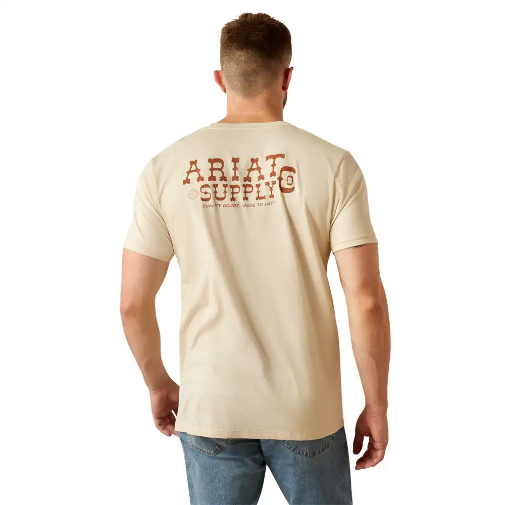 ariat men's graphic tee shirt beige