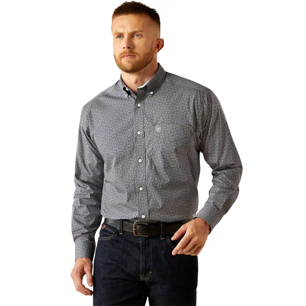 ariat wrinkle free men's shirt in blue
