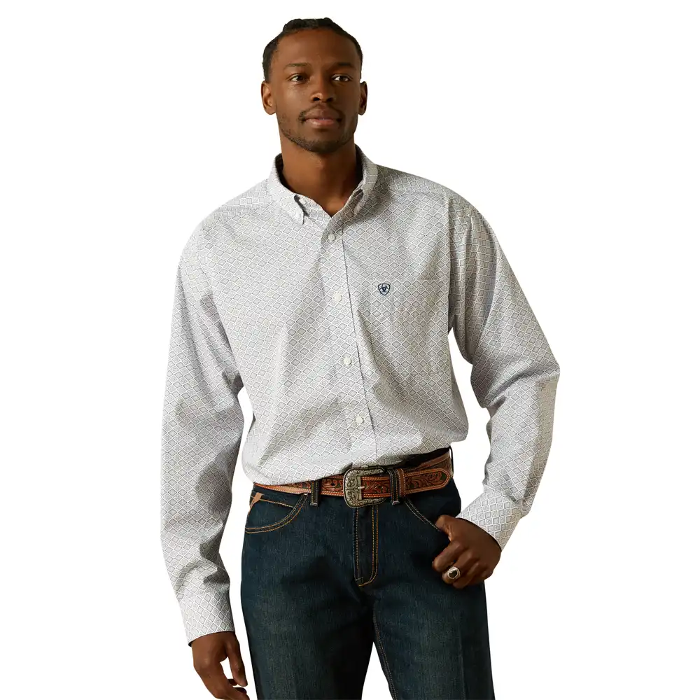 ariat men's shirts long sleeve in white