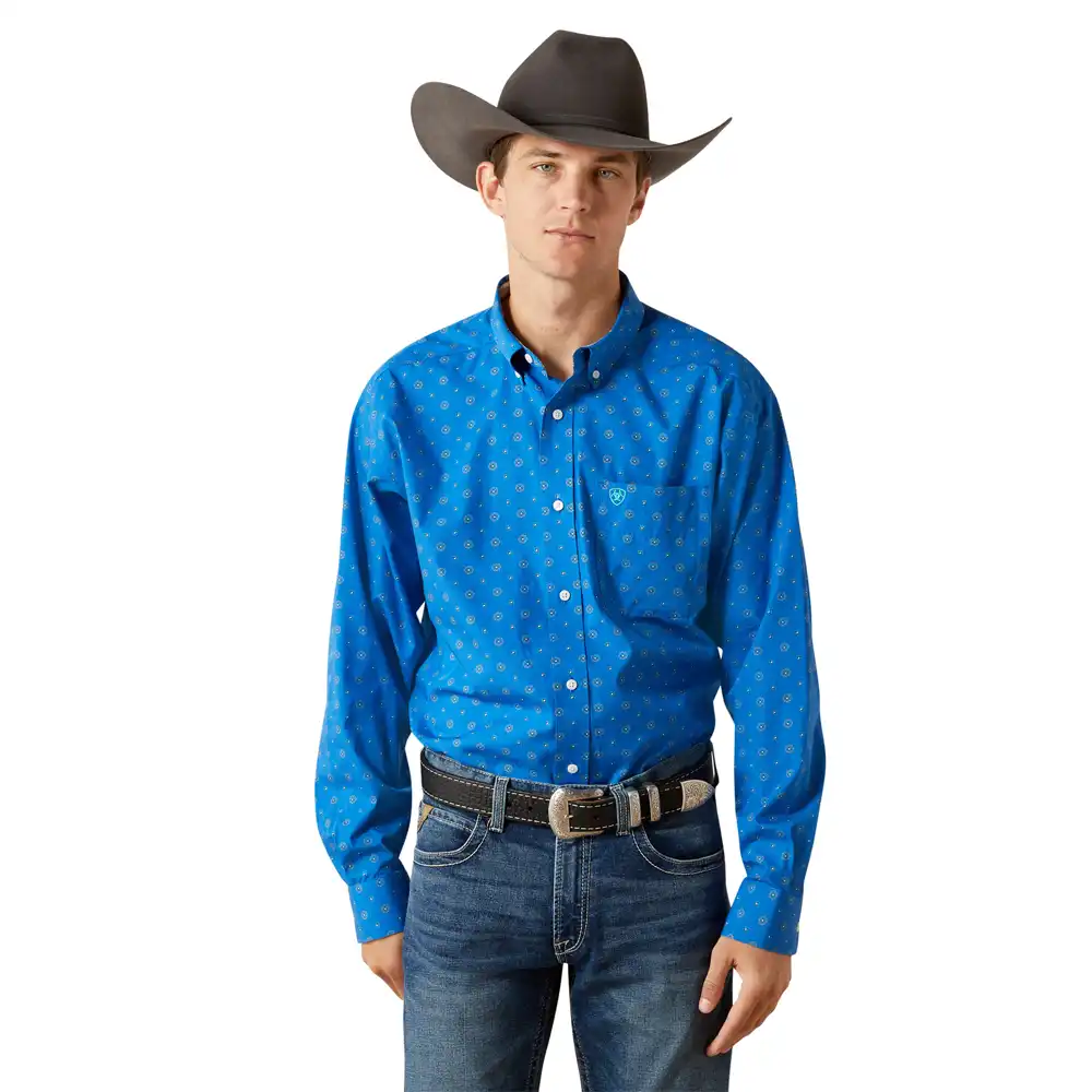 ariat classic fit men's shirt in royal blue
