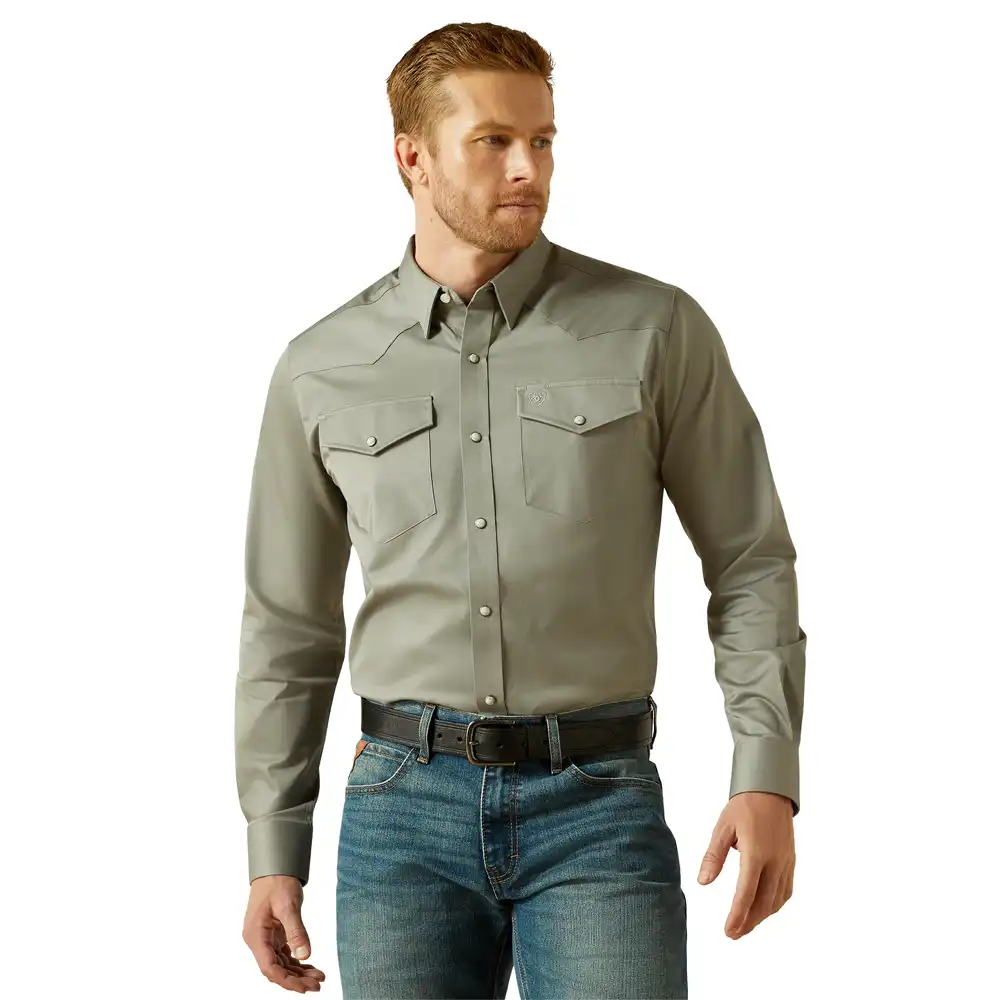 ariat men's twill shirt in green
