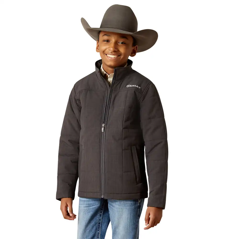 ariat crius boy's jacket in black