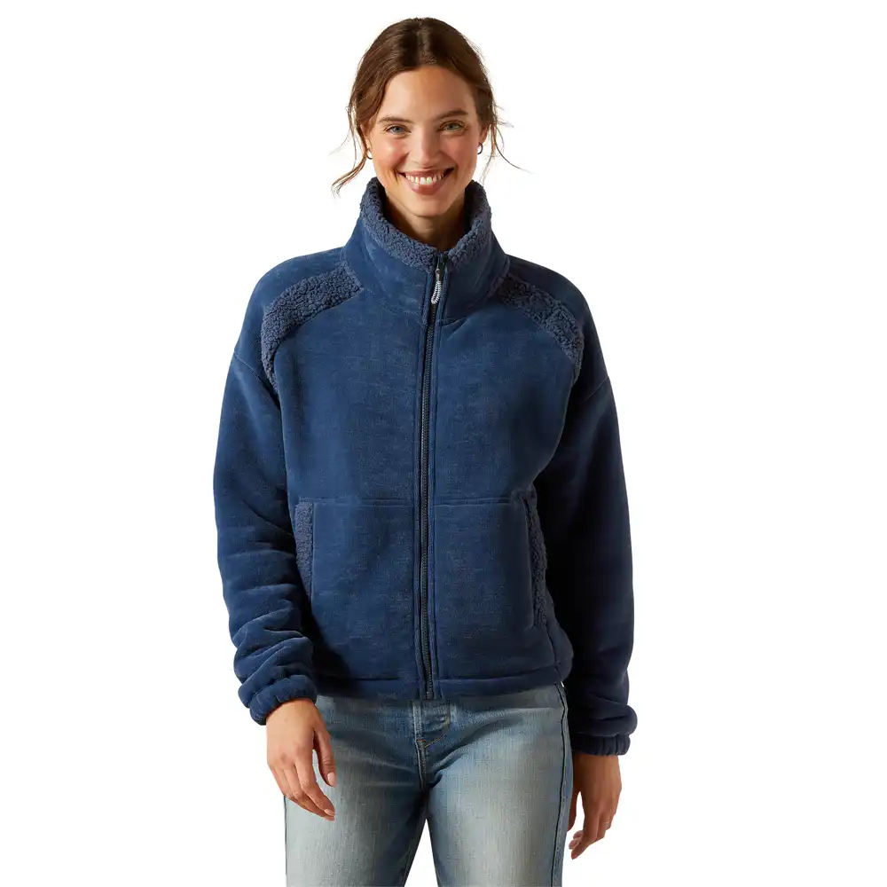 ariat full zip fleece in blue