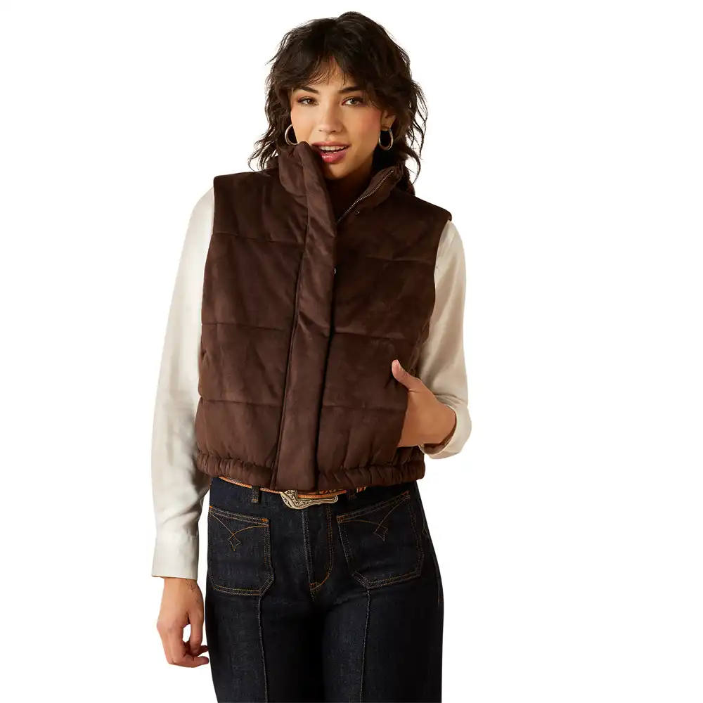 ariat women's vest in brown