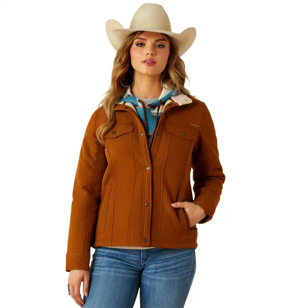 ariat women's softshell jacket in khaki