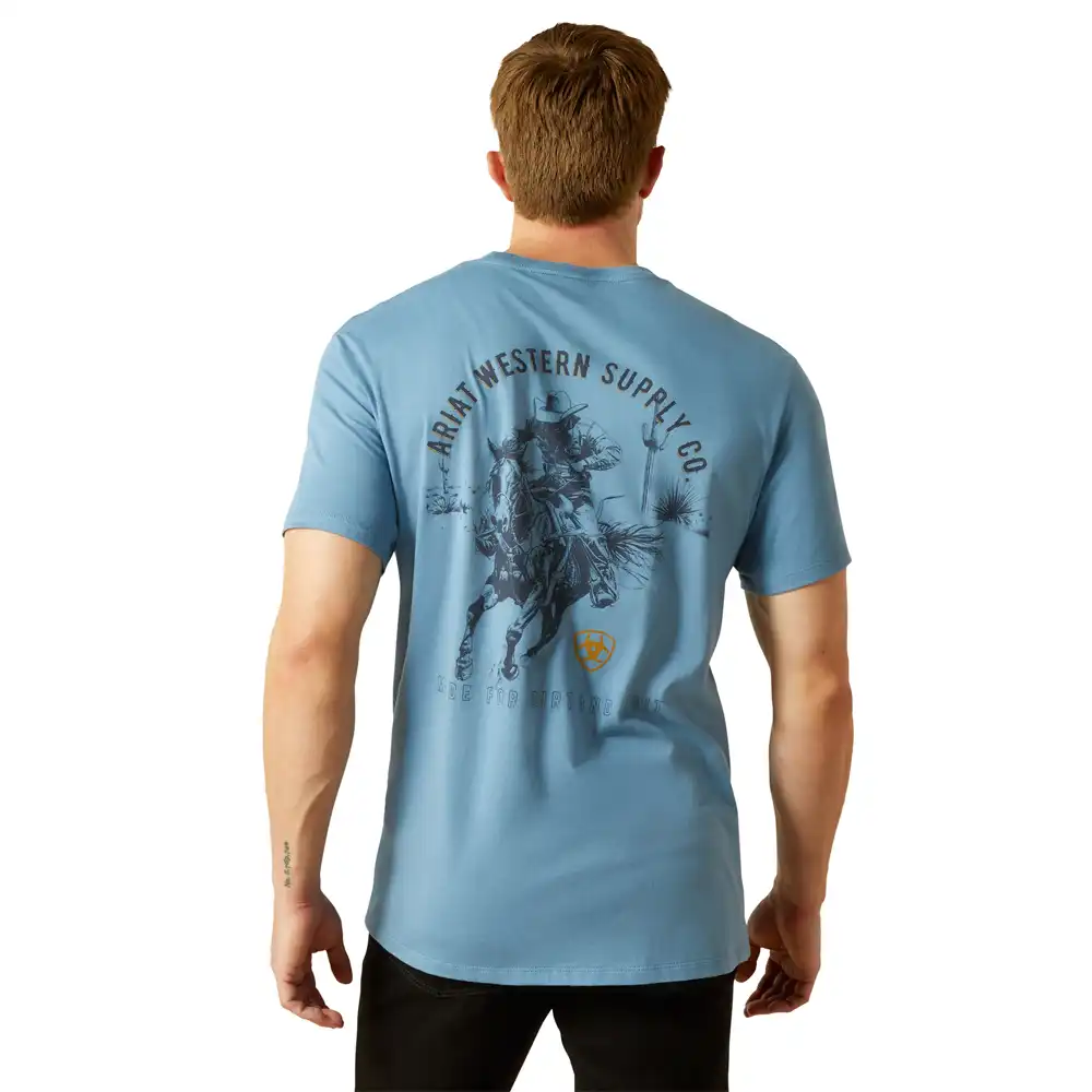 ariat men's graphic tee shirt in blue