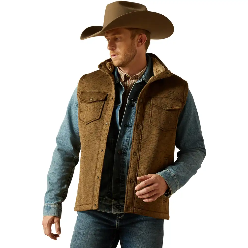 ariat men's sherpa vest in cub