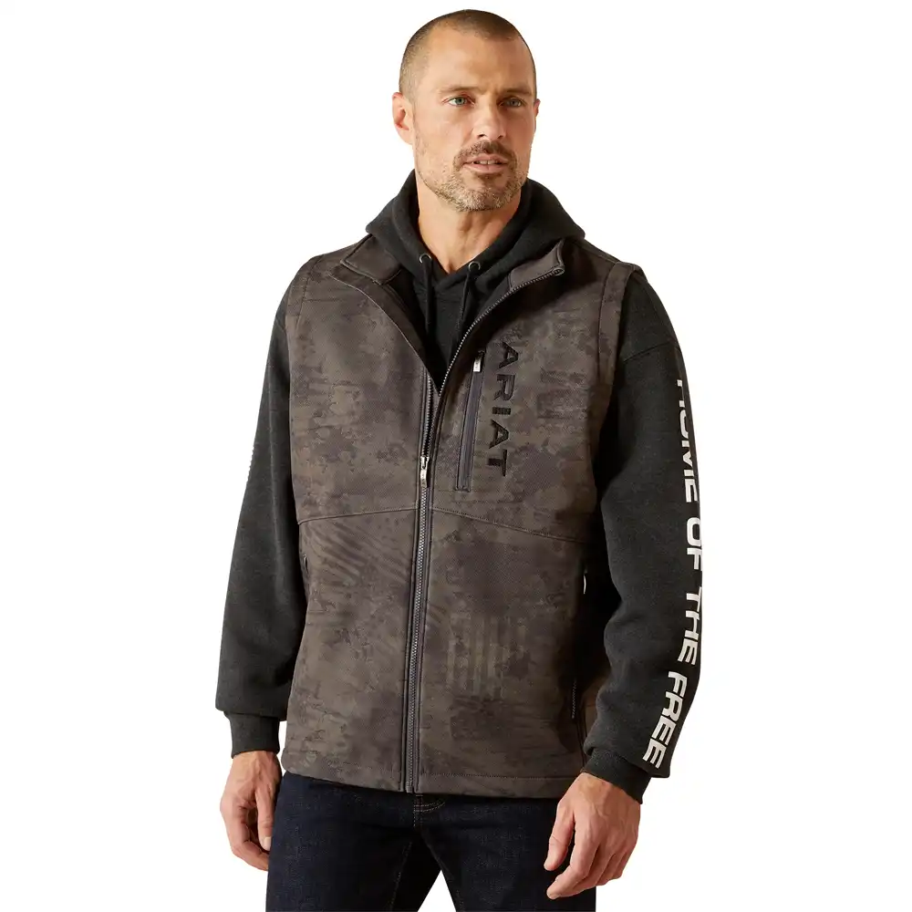 ariat men's vest in dark brown