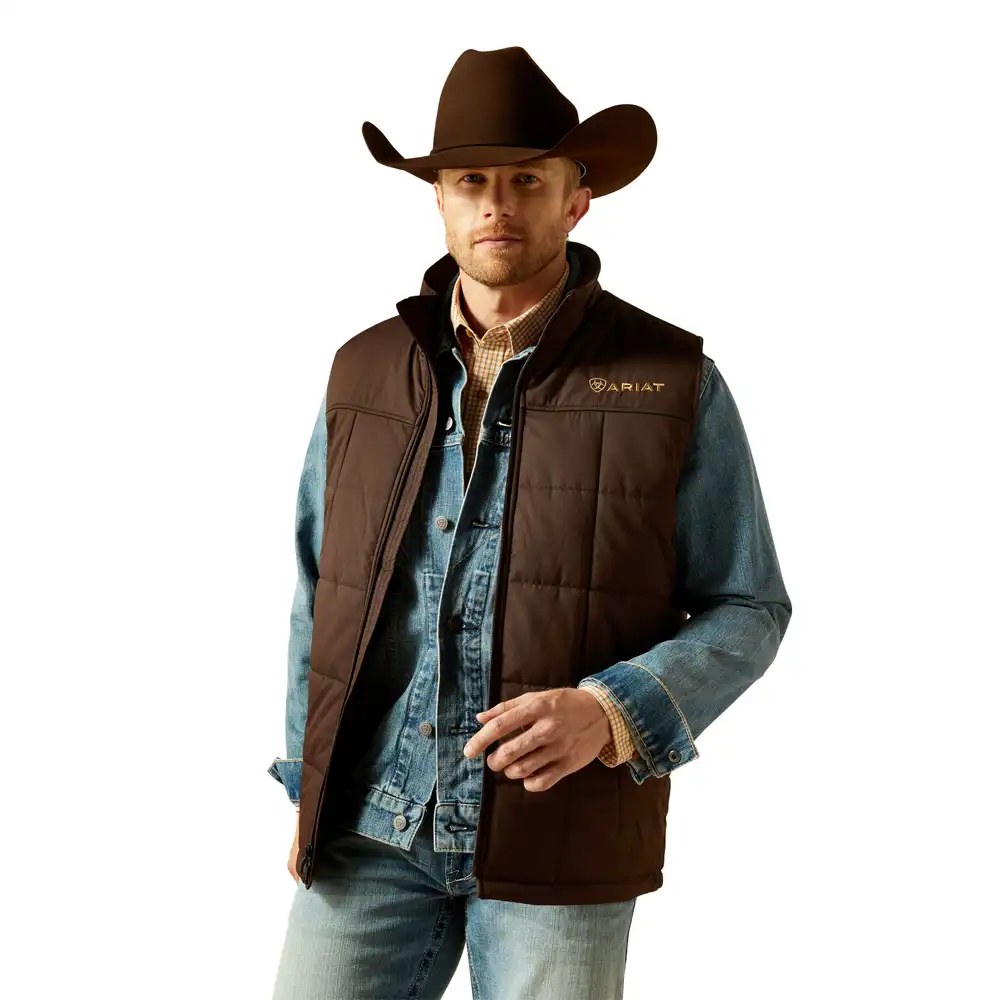 ariat men's vest in brown