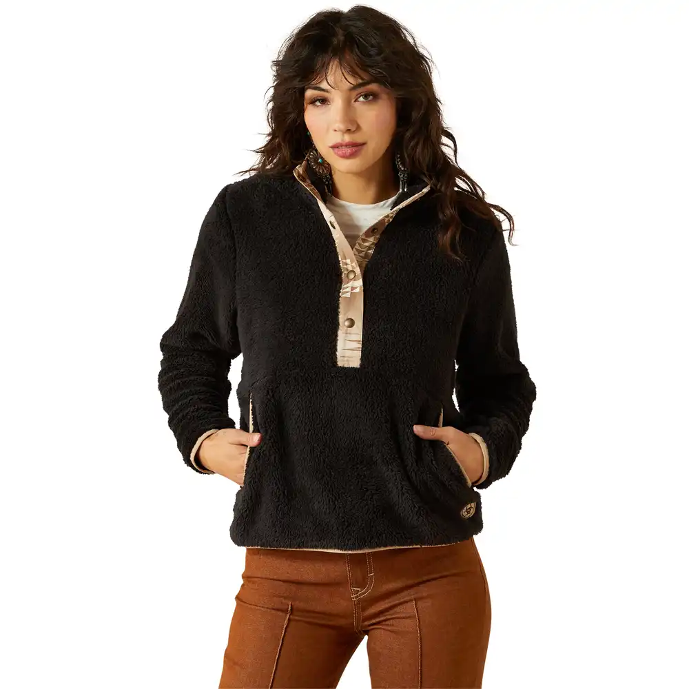ariat women's sweatshirt snap front in black