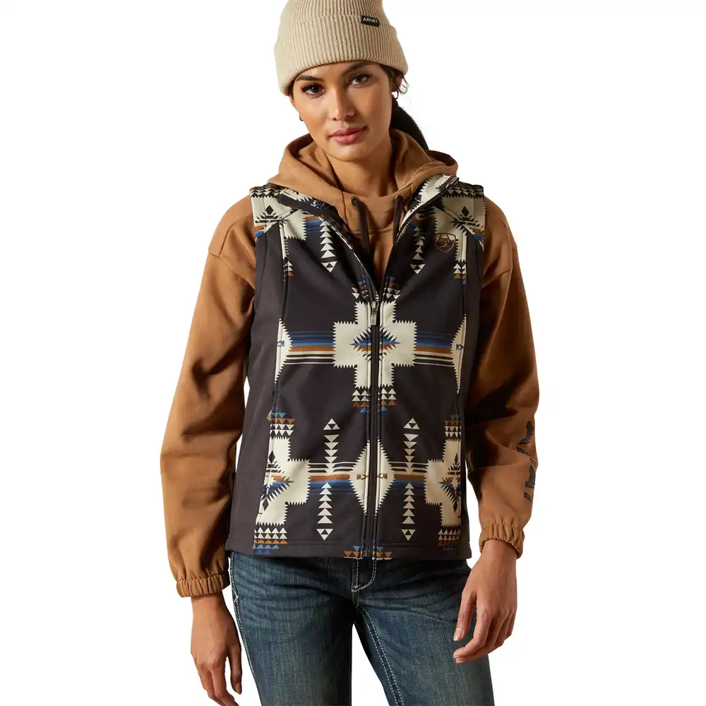 ariat women's vest aztec brown