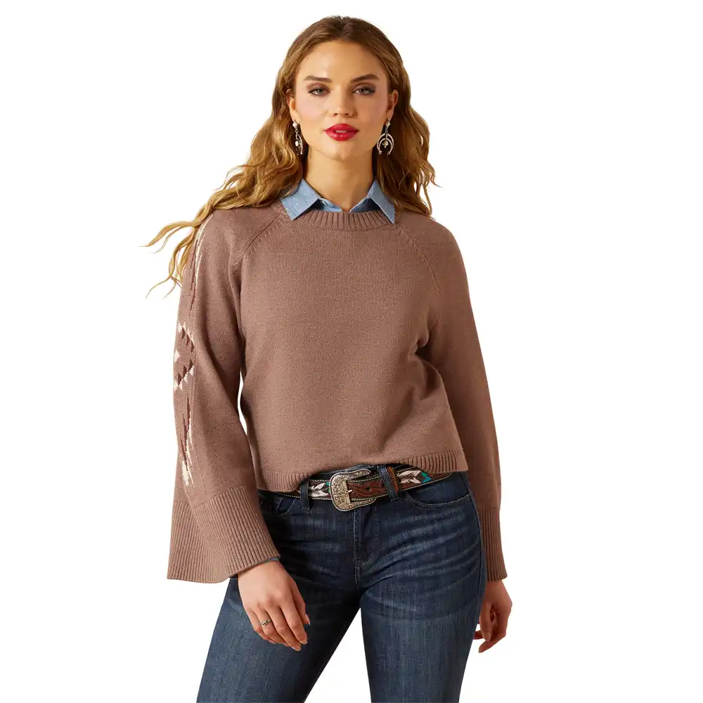 ariat women's caravan sweater in brown
