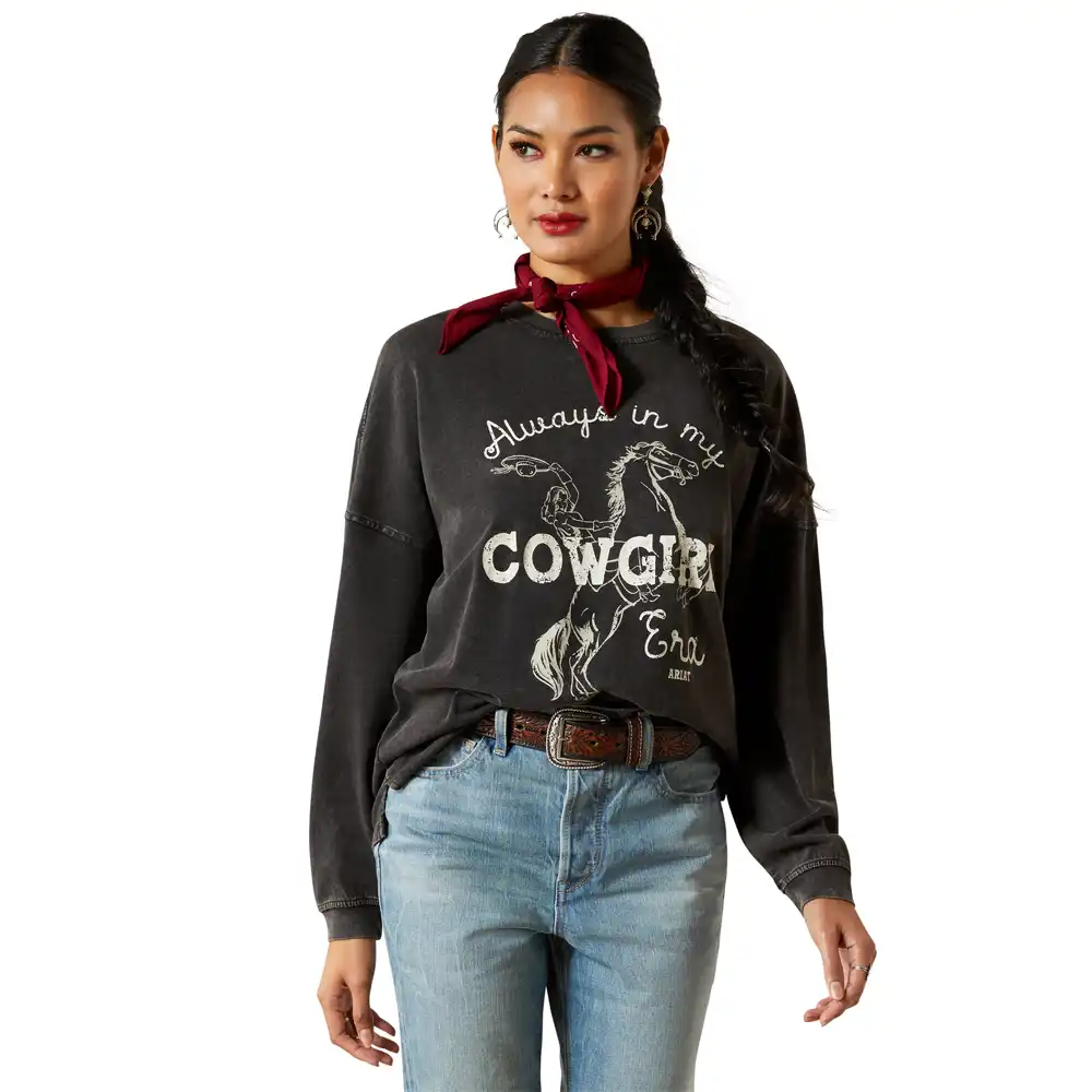ariat women's oversized tee in black
