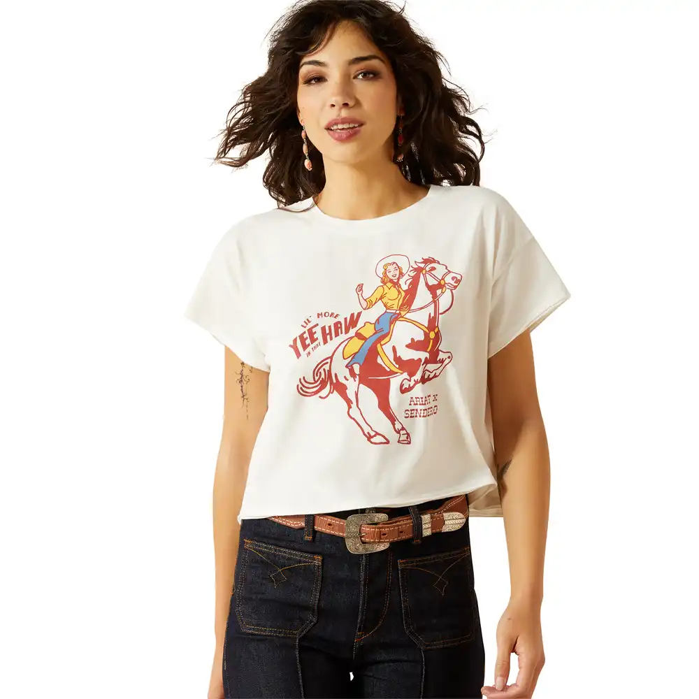 ariat women's graphic tee shirt in white