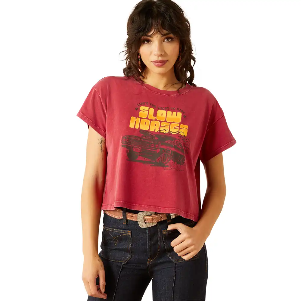 ariat women's graphic tee shirt in red